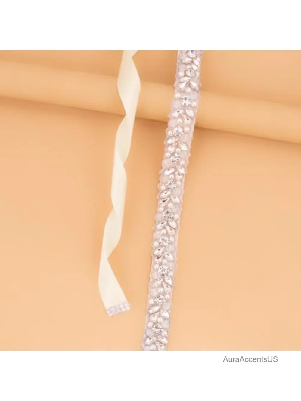 Handmade Rhinestone Pearl Sash Bridal Belt Wedding Ribbon Belt